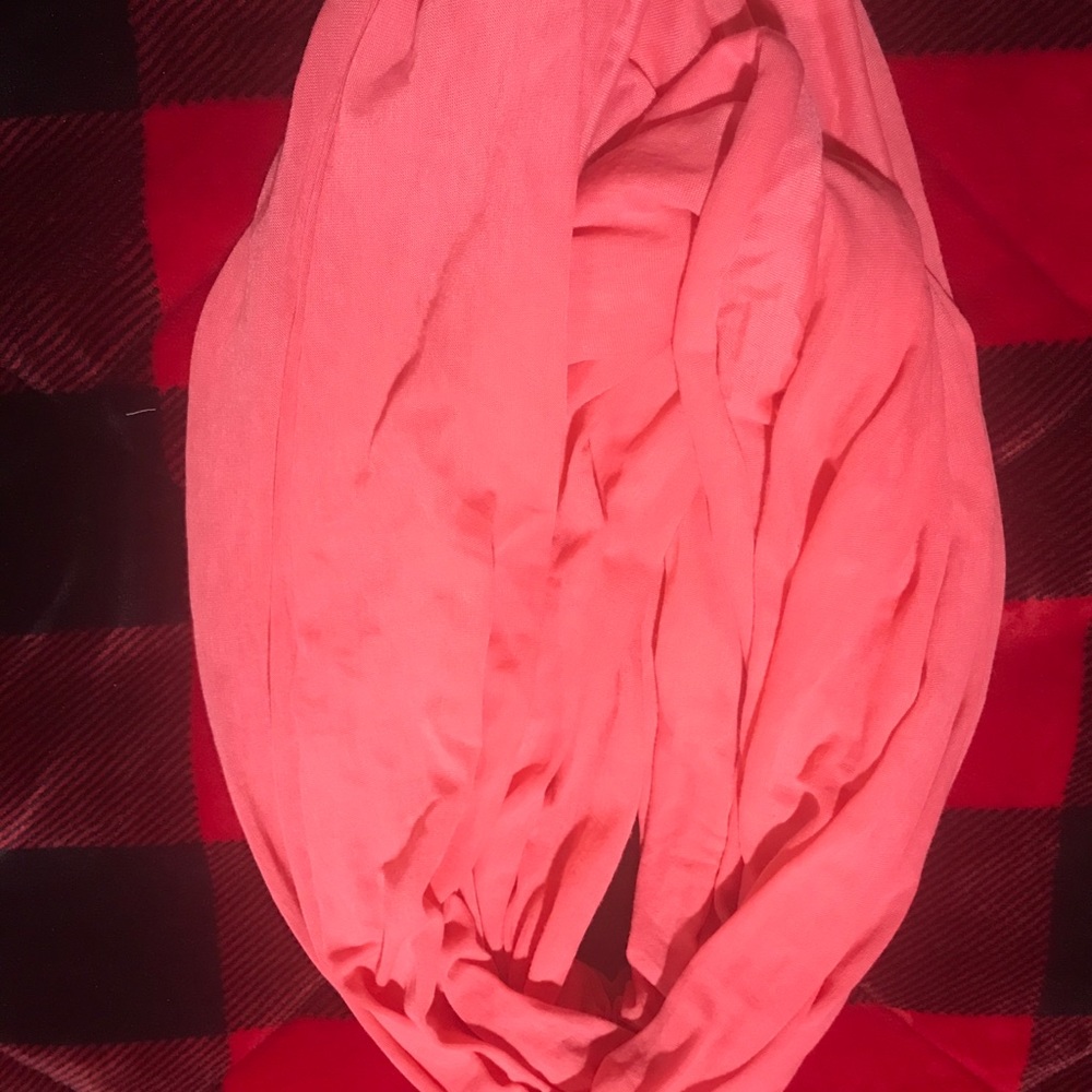 Pink colored infinity scarf